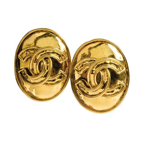 chanel logo earrings cheap|chanel vintage logo earrings.